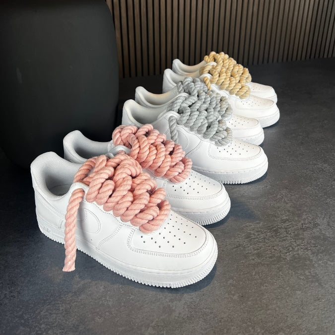 Custom Air Force 1 White Rope Laces (Any Rope Color Possible)