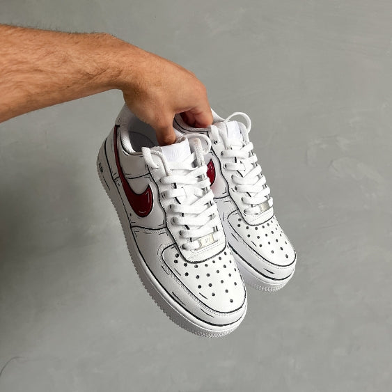 Custom Air Force 1 White Cartoon (Any Swoosh Color Possible)