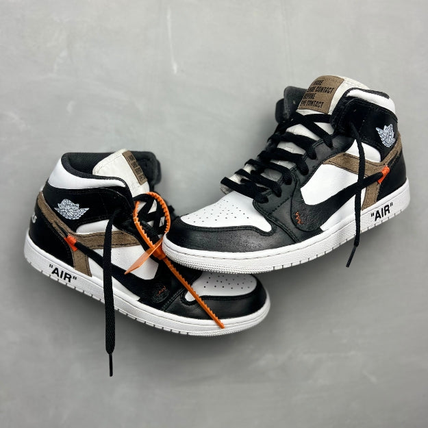 Custom Air Jordan 1 Mid Black White